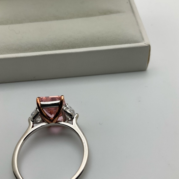 New with box Maxine sterling silver pink zirconia and white zirconia ring size 7 - Picture 7 of 9